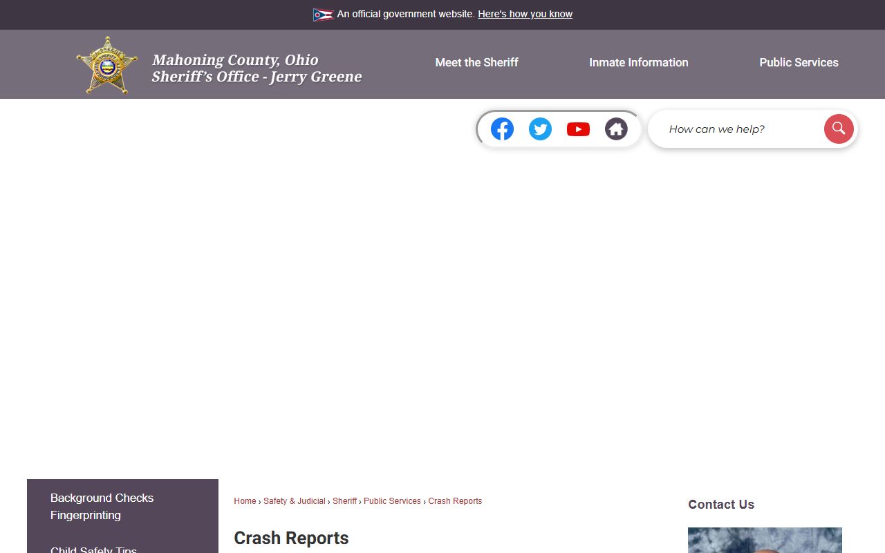 Mahoning County inmate records sheriff app and records division instructions